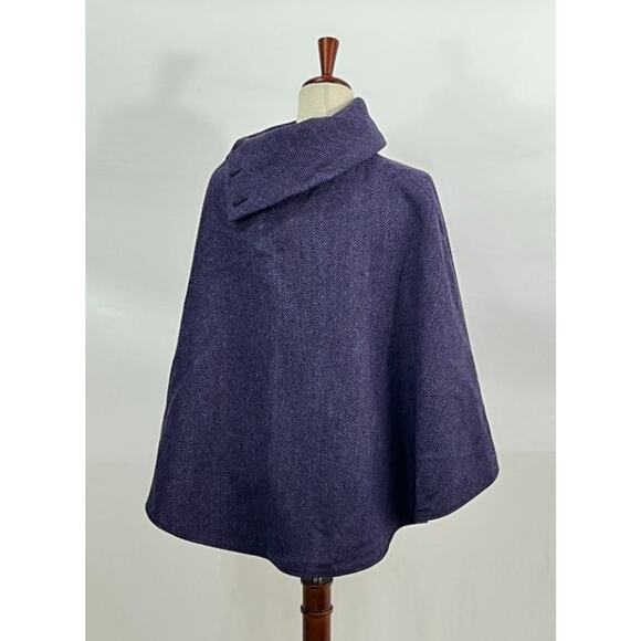 MUCROS WEAVERS Ireland OS S M L Purple Tweed Cape Poncho Wool NWT - Picture 7 of 11